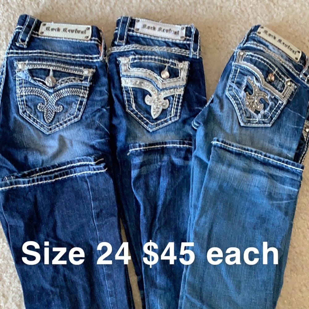 Miss Me Jeans and Rock Revival Jeans like new